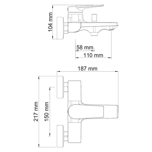 Смеситель для ванны WasserKraft Lopau 3201 с лейкой