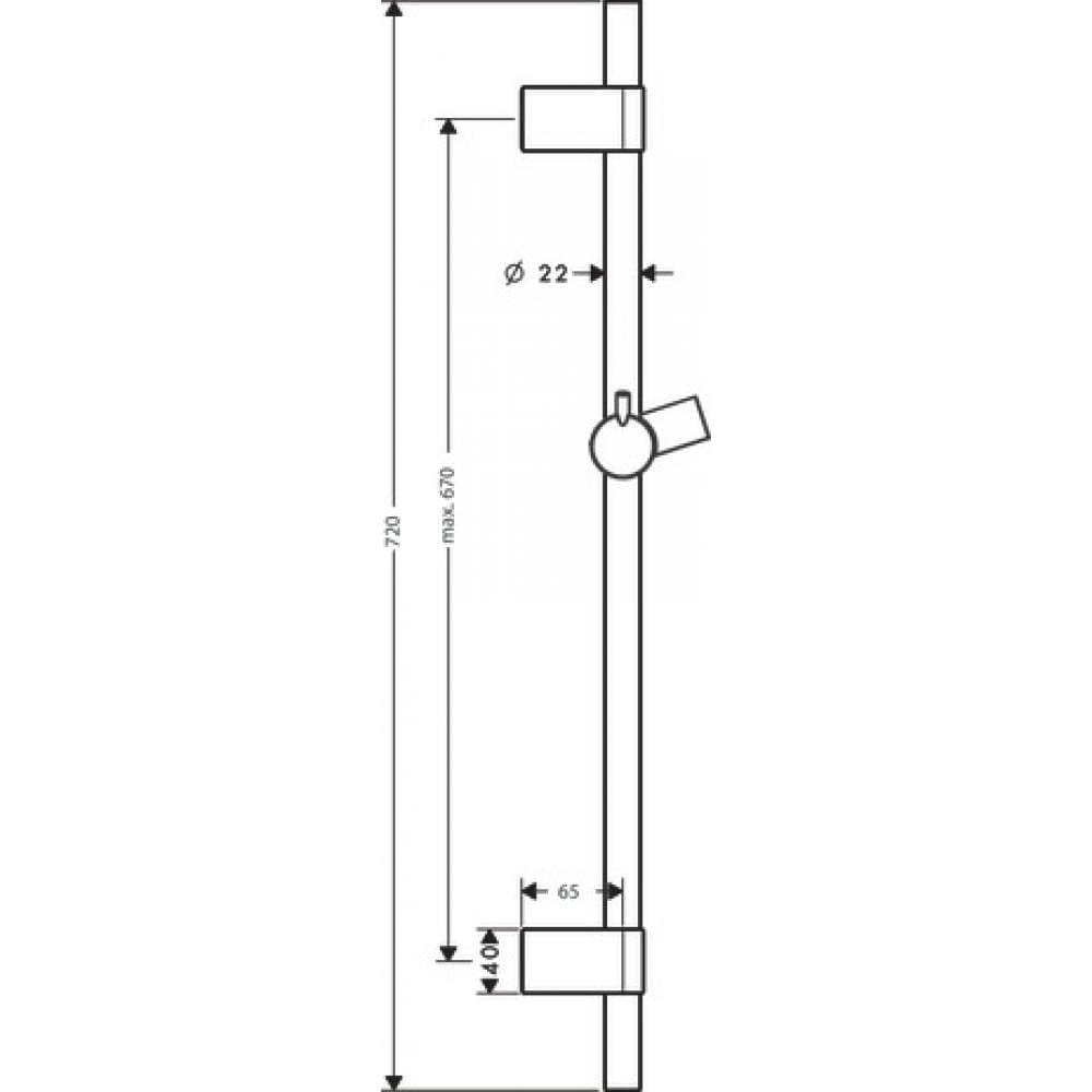 Душевая штанга hansgrohe Unica S Puro Reno 28662000 72 см хром
