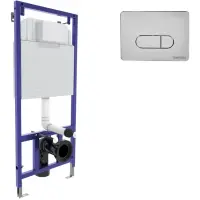 Инсталляция для унитаза Berges Novum D3 040233 с кнопкой смыва, хром