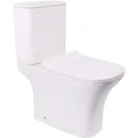 Унитаз-компакт CeramaLux 1215-P безободковый, с сиденьем микролифт, белый