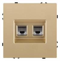 Розетка двойная Ethernet RJ-45 и со шторками, без рамки Kollinger Eclipse EC-018GD