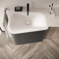 Тумба с раковиной Burgbad Badu 92 SFUH092LK0463T0011F3696C001*1 левая дуб фланелевый/платина