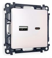 Розетка 2хUSB type A и C без рамки Ambrella Volt Quant MA211010