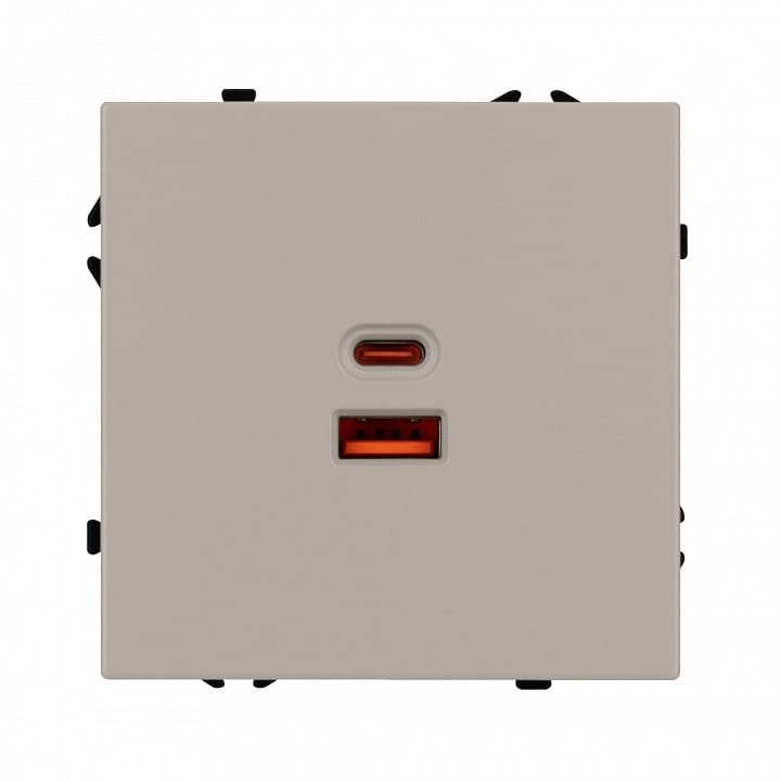 Розетка с заземлением и 2хUSB type A и C, без рамки Arlight SCT-NOBE 059446