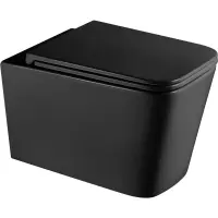 Унитаз подвесной Grossman GR-4441BMSQ безободковый, торнадо, с сиденьем микролифт, черный матовый