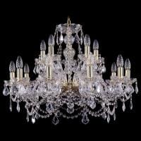 Подвесная люстра Bohemia Ivele Crystal 1411 1411/10+5/240/G/Leafs