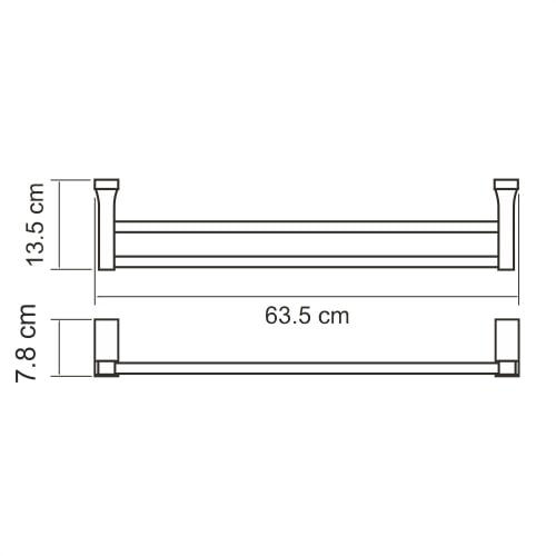 Держатель полотенец двойной WasserKRAFT Lopau K-6040