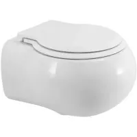 Унитаз подвесной Cezares Grande CZR-308-TH-TOR/SC безободковый, торнадо, с сиденьем микролифт, белый