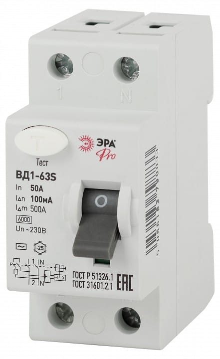 Устройство защитного отключения 2P Эра ВД1-63S NO-902-151