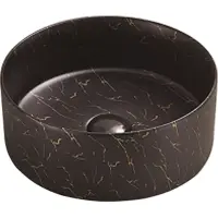 Раковина-чаша CeramaLux C1114 36,5x36,5 см, накладная, черный мрамор