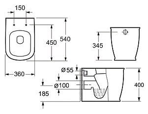 Приставной унитаз BelBagno Prado BB10150CB
