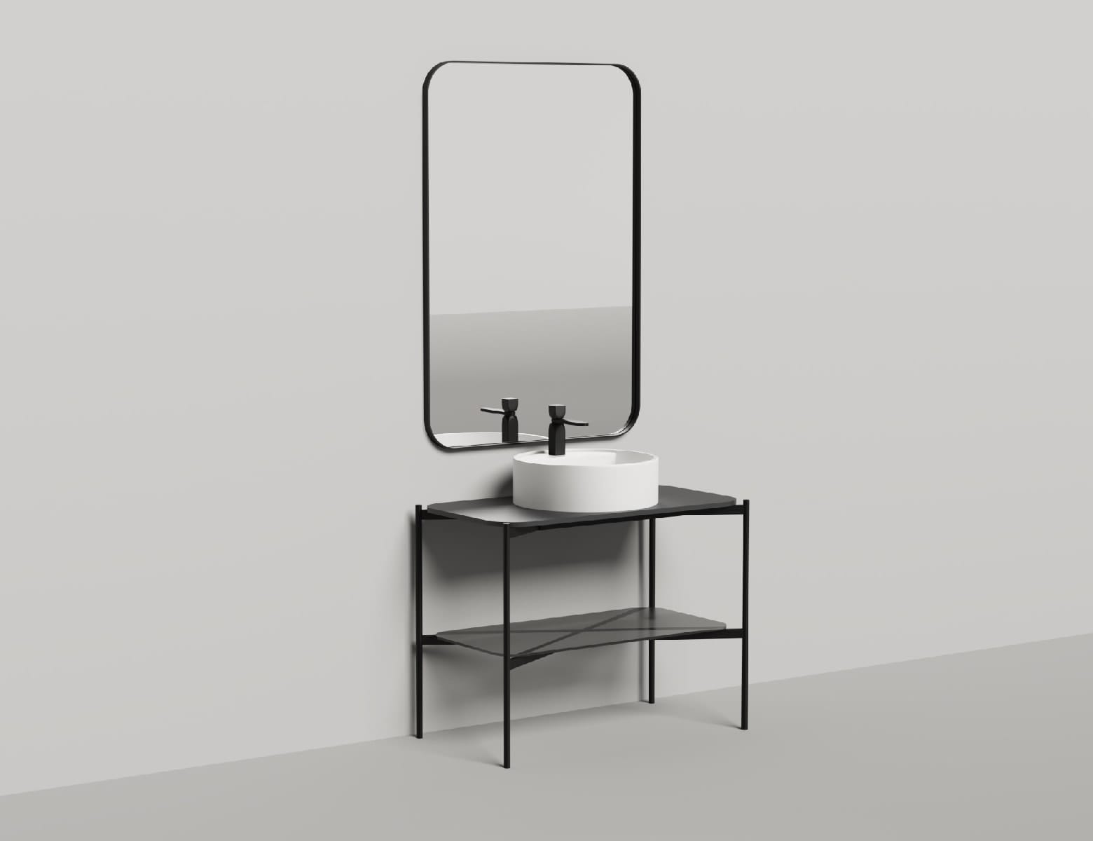 Консоль с зеркалом Salini Grazia 80 27G108 черный/RAL