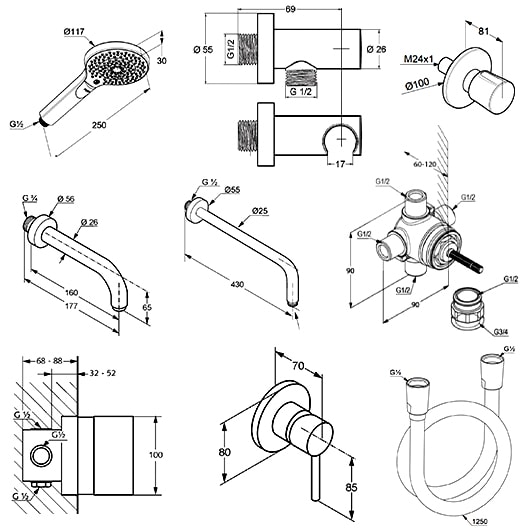 Душевой комплект Kludi Bozz 386340576