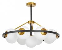 Люстра на штанге LUMINA DECO Donzano LDP 8034-9 BK+WT