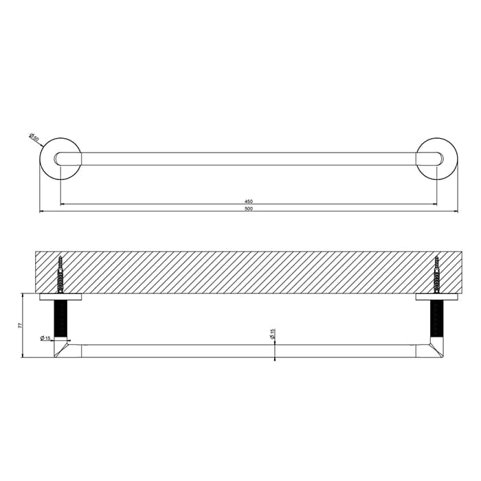 Полотенцедержатель Gessi Anello 45 см 63800#149 никель