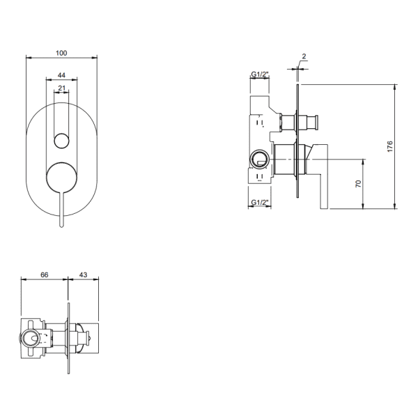 Смеситель для душа Villeroy&Boch Dawn TVS106004000K5 черный матовый