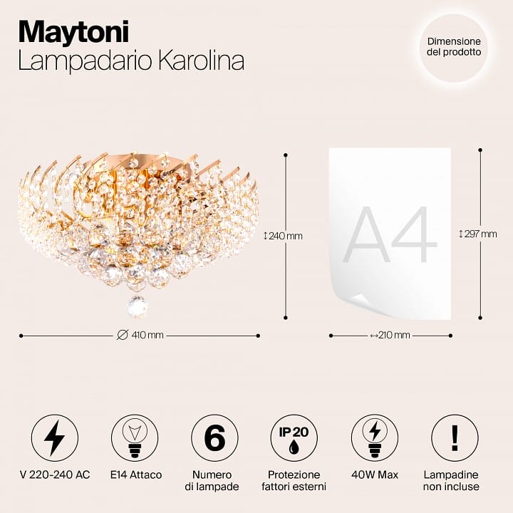 Потолочная люстра Maytoni Каролина DIA120-06-G