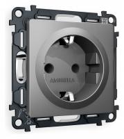 Розетка с заземлением и со шторкой без рамки Ambrella Volt Quant MA657010