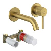 Смеситель для раковины Kludi Bozz 38244N076S брашированное золото