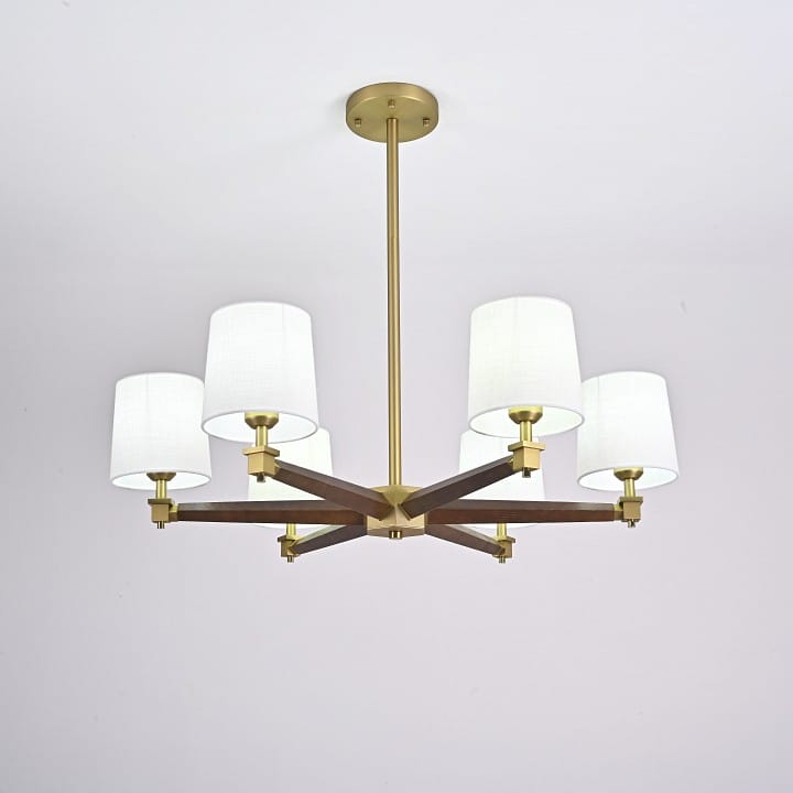 Люстра на штанге Imperiumloft Jorgenson White/Dark wood STAVRA01