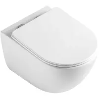 Унитаз подвесной Aquatek Гелиос AQ1993T-00 безободковый, торнадо, с сиденьем микролифт, белый