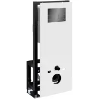 Инсталляция для унитаза WasserKRAFT Glan 66 66TLT.010.ME.WH.PB04 с кнопкой смыва, черный глянец