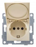 Розетка с заземлением и со шторкой без рамки с крышкой Gusi Electric UGRA С11Р91-003