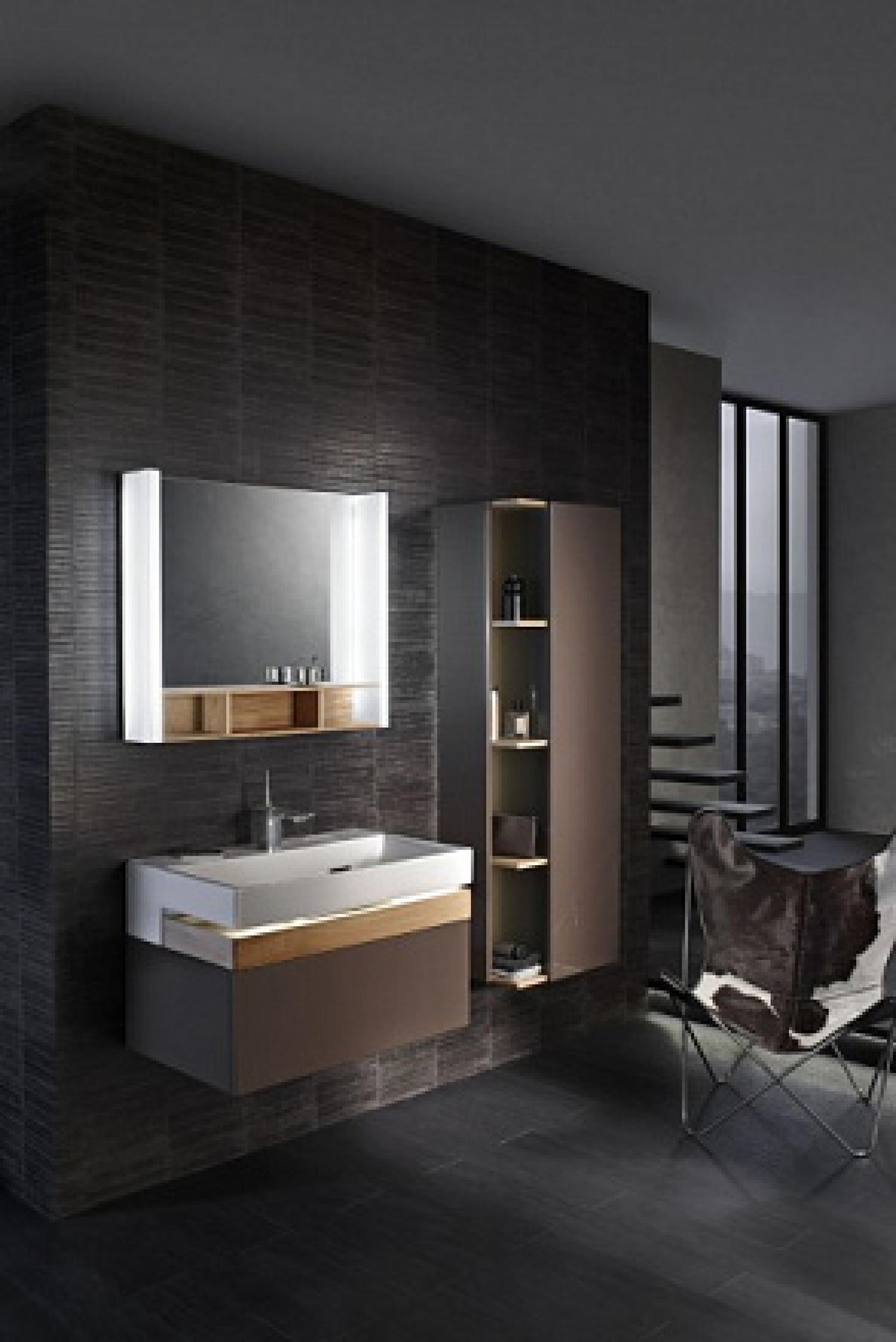 Шкаф-пенал 50 см Jacob Delafon Terrace EB1179D-F32 правый ледяной коричневый