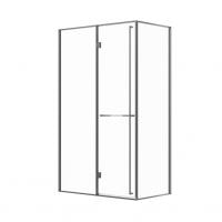 Дверь Roca Apex левая с боковой панелью 120x80 ZRU9307896 оружейная сталь стекло прозрачное
