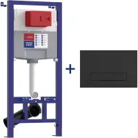 Инсталляция для унитаза Lemark Peneda Expert Bit 9812216 с кнопкой смыва, черный матовый