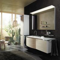 Тумба с раковиной Burgbad Yso 158 SFAD141 L F2184 K0387 C0001*1 аутентичный дуб/белый глянцевый