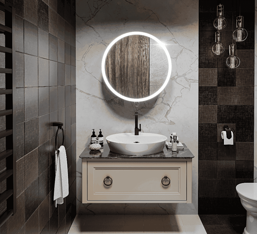 Тумба с раковиной Bagno Piu Neo 80 матовый капучино/черный
