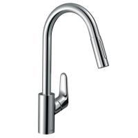 Смеситель для кухни hansgrohe Focus M41 240 2jet sBox 73880800 с вытяжным душем сталь