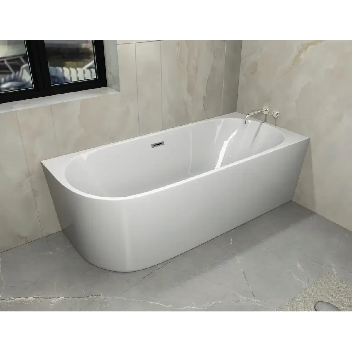 Акриловая ванна Ceruttispa Ami CT10091 170x75 см R, угловая, белый