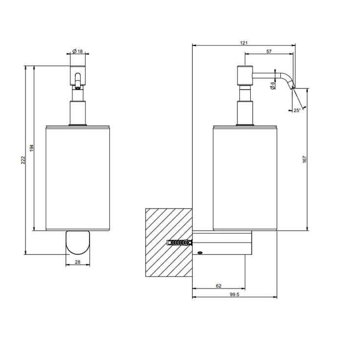 Дозатор для мыла Gessi Rilievo 59514#299 черный матовый