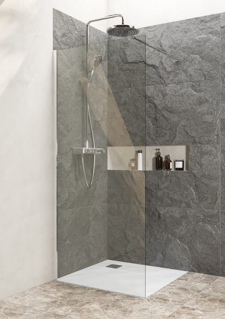 Душевая перегородка Roca Metropolis Walk-In 90x200 ZRU9307678 хром стекло прозрачное