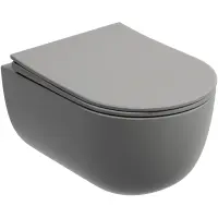 Унитаз подвесной Ceramica Nova Modena CN6063MH безободковый, с сиденьем микролифт, антрацит матовый