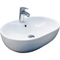 Раковина-чаша CeramaLux 9163 63x42 см, накладная, белый