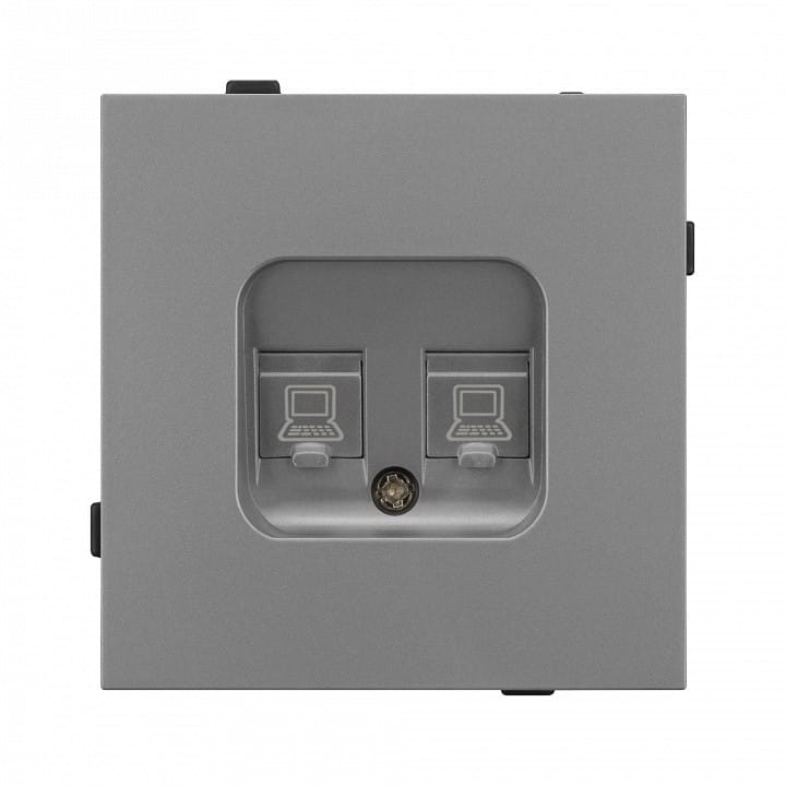 Розетка двойная Ethernet RJ-45 и со шторками, без рамки Arlight SCT-TENDO 054102
