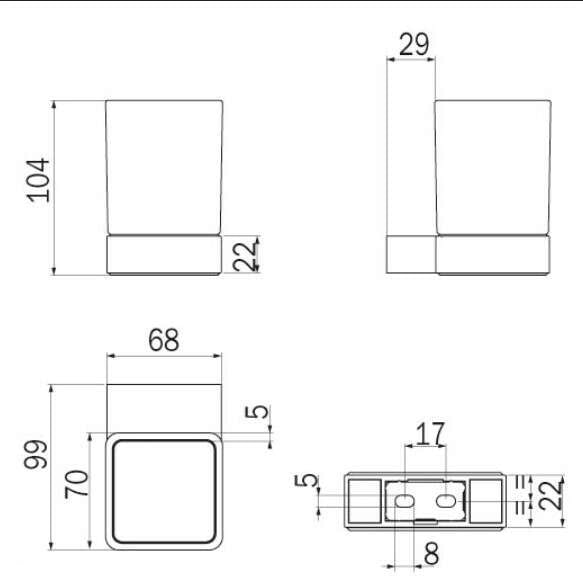 Держатель для зубных щеток Inda Indissima A88100NE21