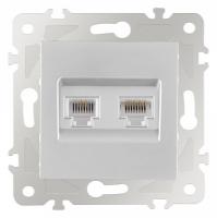 Розетка двойная RJ-11 и Ethernet RJ-45 без рамки Arte Milano am-203 203.44-1.silver