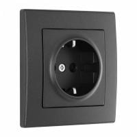 Розетка с заземлением и со шторкой Arte Milano SET06-1 SET06-1-40-1 black