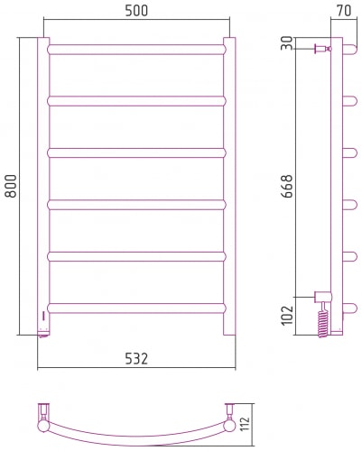 Электрический полотенцесушитель Сунержа Галант 4.0 800х500 31-0830-8050 матовый черный