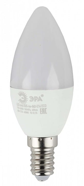 Лампа светодиодная Эра  E14 6Вт 4000K LED B35-6W-840-E14 R