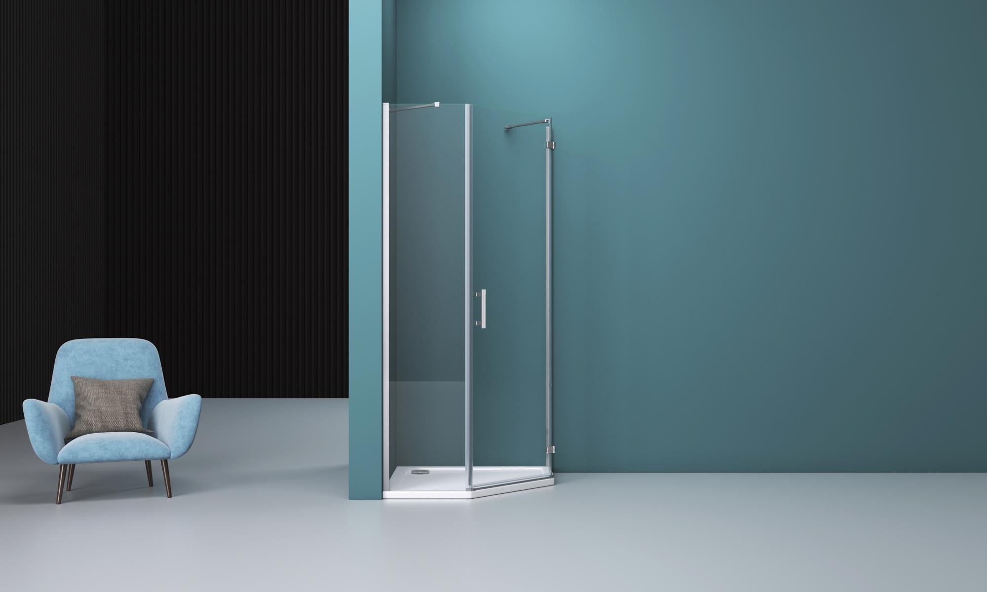Душевой уголок BelBagno Kraft KRAFT-P-1-100-C-Cr-R