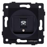 Розетка телефонная RJ-11 со штрокой, без рамки Kollinger  REA-009BK
