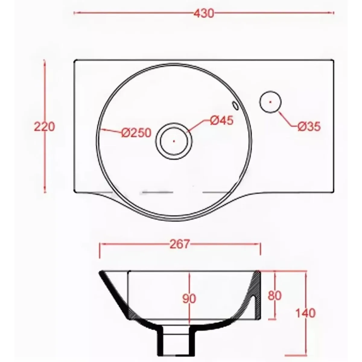 Раковина 43x26,7 см Artceram Lavamani Union LML001 01 00 bi