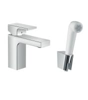Смеситель для раковины hansgrohe Vernis Shape 71216000 с гигиеническим душем хром