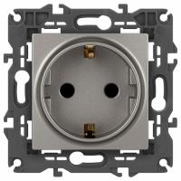 Розетка с заземлением и со шторкой, без рамки Эра Эра Elegance 14-2102-16