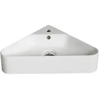 Раковина CeramaLux 78377 56x34 см, подвесная, угловая, белый